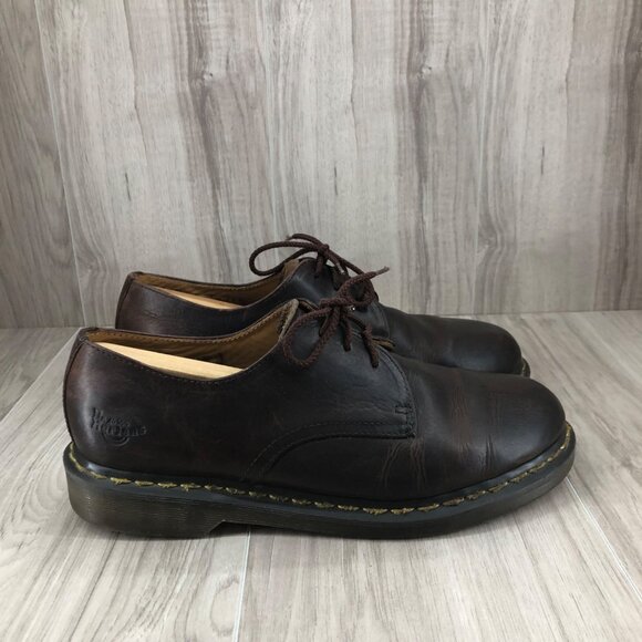 Dr Martens Shoes Mens 10 Brown Leather Lace Up Chunky Derby Oxfords main image 11